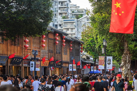 福建美食福州老城区三坊七巷背景