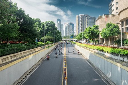 上海大统路秣陵路桥交叉通道马路高清图片素材