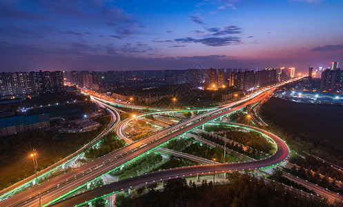 西安高新区高架桥夜景图片