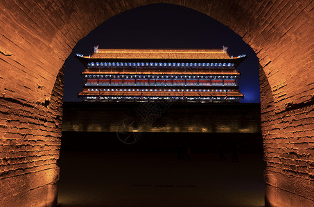 西安南门瓮城夜景图片