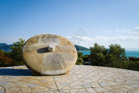 日本小豆岛橄榄公园标志石碑 纪念碑背景