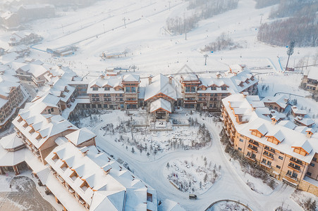 滑雪别墅长白山万达度假村背景