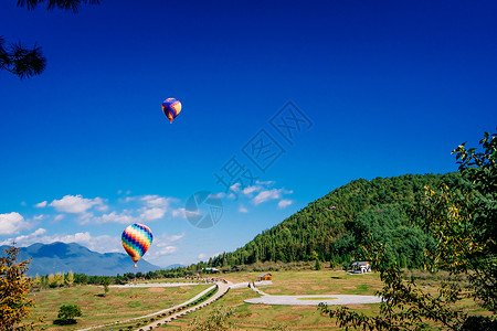 热气球旅游自然风光背景