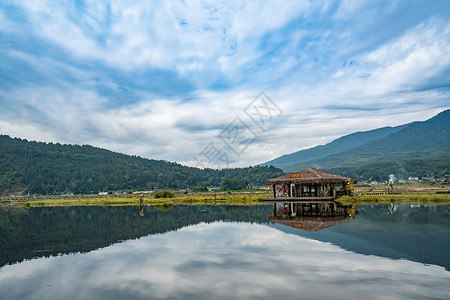 云南腾冲北海湿地自然风光背景