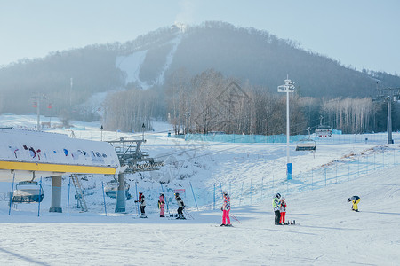 滑雪度假长白山滑雪场背景