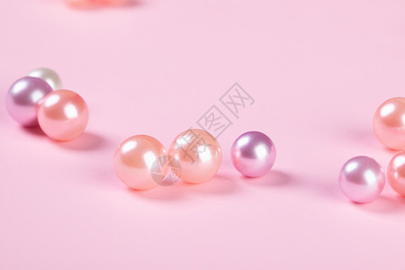 粉色珠子彩色珍珠背景