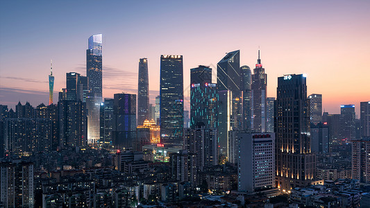 广州夜景城市天际线粤港澳大湾区高清图片素材