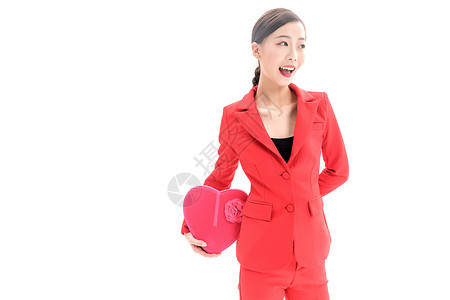 红色装女性购物红色装女性白底背景