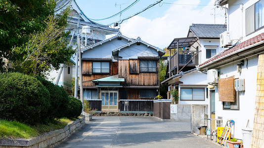 岛上建筑日本直岛上的民居背景