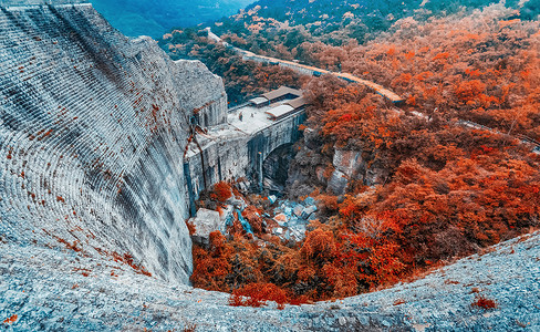 海上云台山云台山秋季风景背景