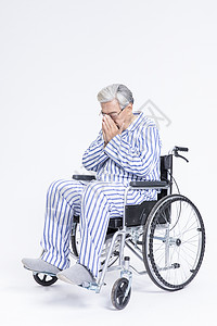 老年病人轮椅人物高清图片素材