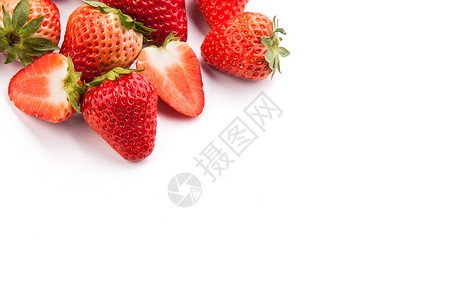 草莓面包元素草莓创意摄影背景