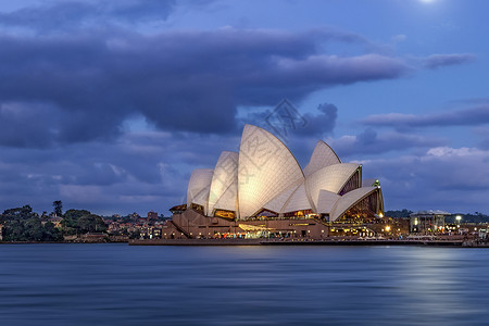 悉尼歌剧院全景背景图片
