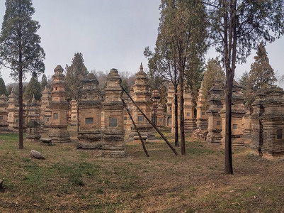 河南郑州少林寺石塔背景图片