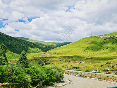 川西阿坝州高原藏区风景背景
