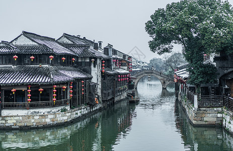 西塘雪景图片