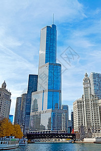 芝加哥城市芝加哥特朗普大厦背景