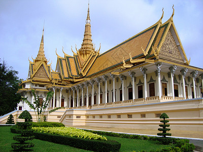 柬埔寨风情金边王宫背景