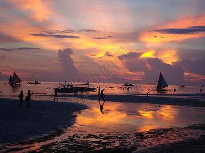 菲律宾长滩岛海滩晚霞图片