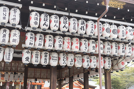 日本灯笼日本京都八坂神社背景