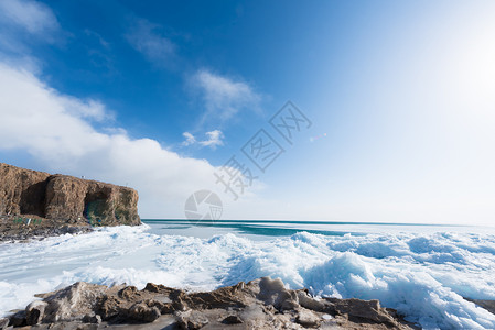 冬季青海湖背景