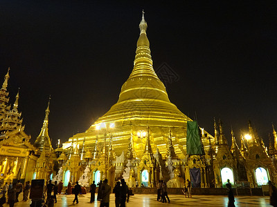 缅甸风情大金塔背景图片