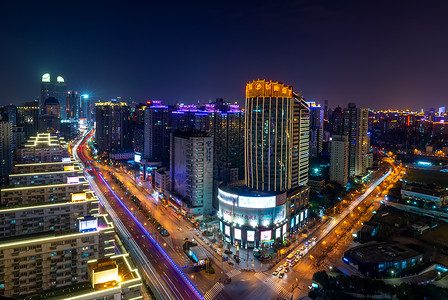 上海城市风光夜景高楼高清图片素材