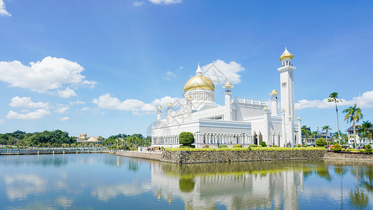 文莱斯里巴加湾清真寺高清图片