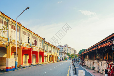 涂鸦街景世界文化遗产槟城乔治历史建筑背景