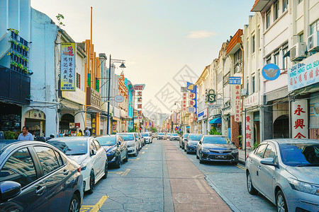 涂鸦街景世界文化遗产槟城乔治历史建筑背景