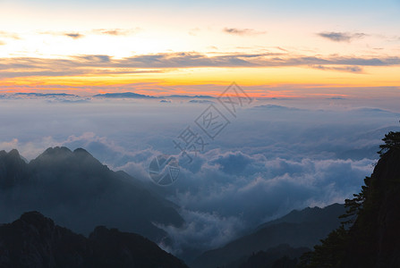 黄山日出自然风景高清图片素材