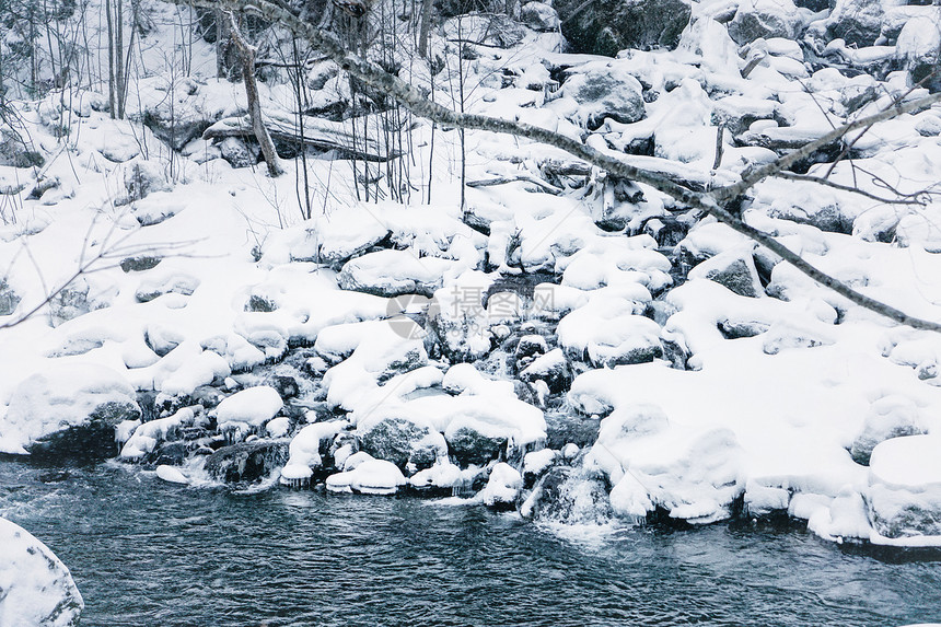 日本北海道层云峡雪景图片