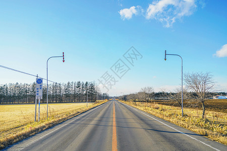 日本北海道十胜农场公路背景