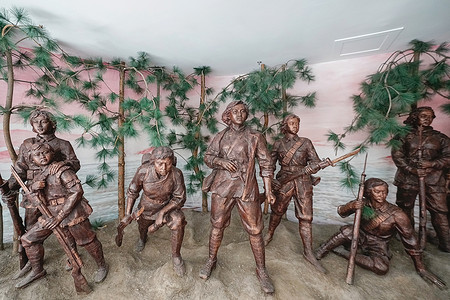 抗战胜利74周年抗日战争八女英烈博物馆背景