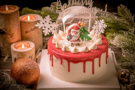 圣诞蛋糕圣诞蛋糕图片红丝绒高清图片