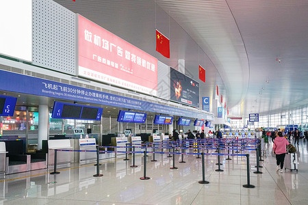 机场值机柜台背景图片