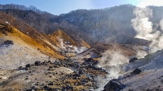 喷发温泉日本地狱谷背景