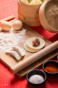 包饺子擀饺子皮图片素材