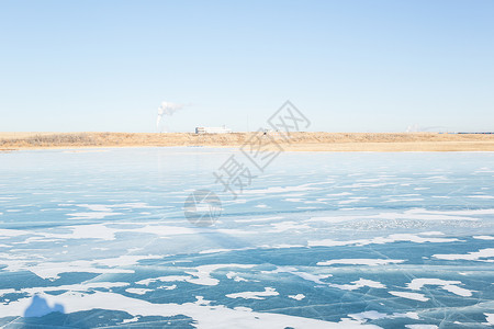 冬季内蒙古呼伦贝尔呼伦湖风光背景图片