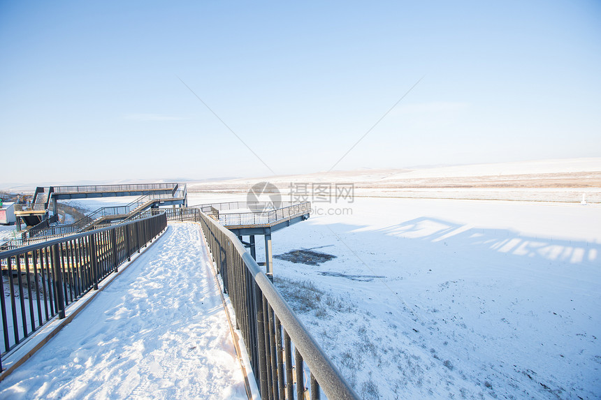冬季内蒙古边防线风光图片