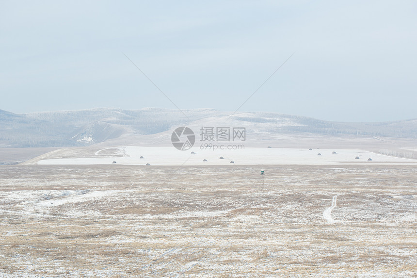 冬季内蒙古中俄边境风光图片