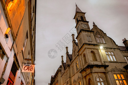 英国街道英国巴斯小镇街道背景