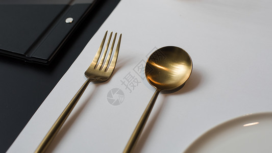 筷子刀叉极简西餐餐具背景