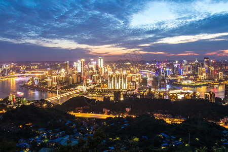 重庆城市夜景俯瞰高清图片素材