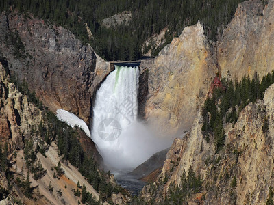 美国黄石国家公园瀑布图片