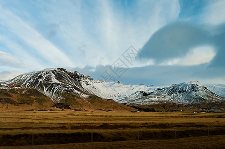 地貌壮美冰岛雪山背景