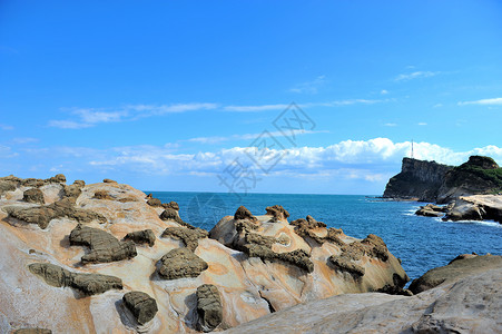 蜂窝石台湾基隆野柳地质公园背景