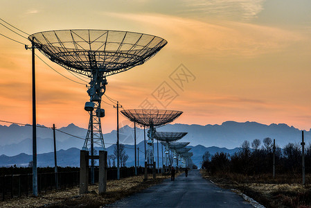 科学观察天文台射电望远镜基地背景