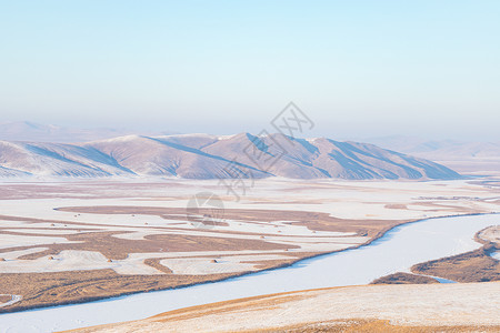 内蒙古冬季雪原风光背景图片