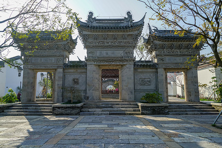 浙江绍兴鲁镇景区建筑图片素材